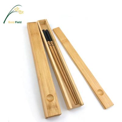 China Sustainable Reusable Natural Bamboo Chopsticks With Box Set for sale