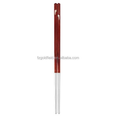 China Viable New Design Nordic Wholesale Silver Creative CIA Anti-rust Non-slip Square Can Be Printed Chopsticks Logo for sale