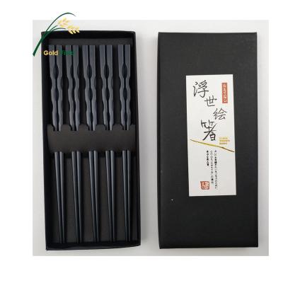 China Durable Durable Tableware Alloy Fiberglass Black Non-Slip Chopsticks For Dinner Dishwasher Safe for sale