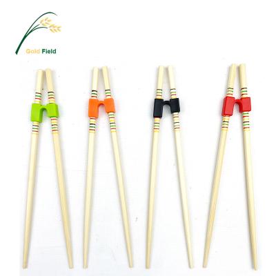 China High Quality Color Bars Eco-Friendly Sustainable Bamboo Chopsticks With PE Trainer for sale