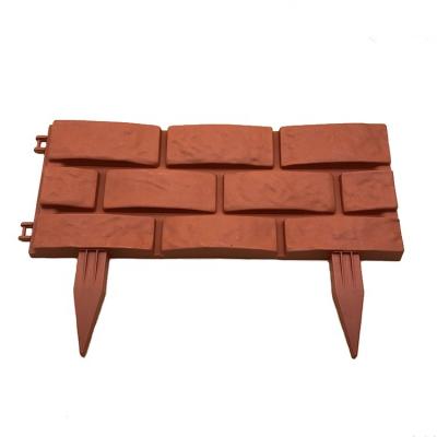 China Ourdoor 4Pcs Factory Border Fence Brick Effect Garden Plastic Edging Lawn for sale