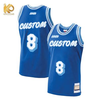 China Custom Cheap High Quality Cool Yellow And Blue Designs Antibacterial Basketball Tank Top for sale