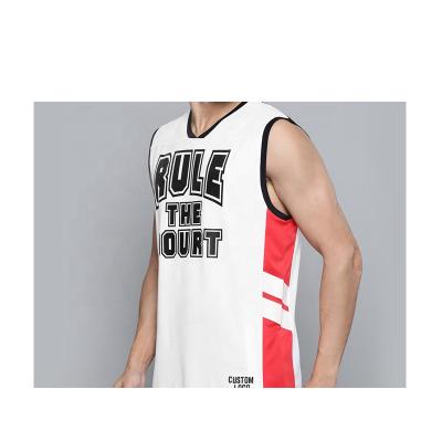 China Wholesale Antibacterial Team Uniforms Set Embroidery Patch Fashin Sublimation Basketball Tank Top OEM Design Custom Mens Basketball Tank Top for sale