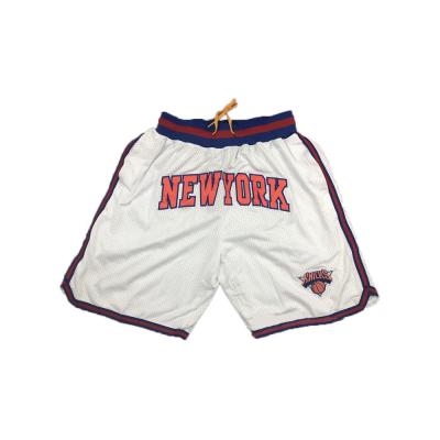 China Hip Hop Vintage Twill Applique Embroidery Mesh Men Antibacterial Custom Basketball Shorts With Zipper Pockets for sale