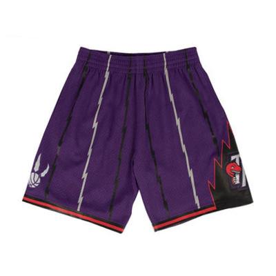 China Antibacterial Custom Logo Retro Old School Vintage Toronto Raptors Pockets Polyester Mesh Sweater White Men's Shorts Basketball Shorts for sale