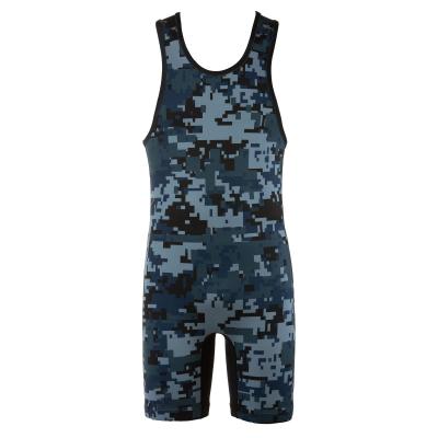 China Cheap Wrestling Wrestling Tank Top Free Design Singlets Camouflage Polyester Custom Size for sale