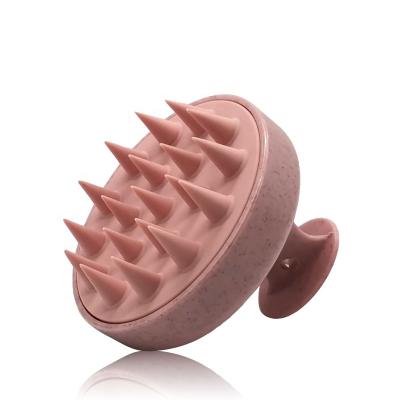 China Straw Material Handheld Hair Scalp Massager Waterproof Shampoo Brush Scalp Massager for sale