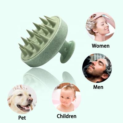 China Wheat Straw Hair Growth Wash Brush Hair Scalp Massager Shampoo Waterproof Hair Brush for sale