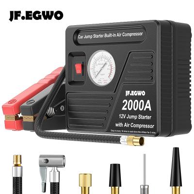 China JFEGWO Multifunctional 6 in 1 Portable Auto Car Jump Starter Power Battery with Instant Power Bank LED Bag Emergency Booster for sale