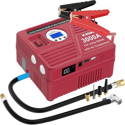 China Multifunctional 6 in 1 Hot on Amazon Jumpstarter Car Jump Starter Power Bank with Compressor Battery Booster 12V Automobile for sale