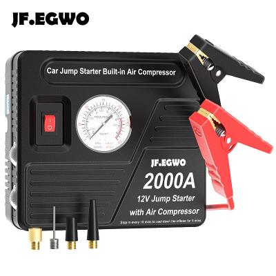 China Multi-Function 6 in 1 Car 12V Portable 20000mAh Power Bank Car Jump Start with Tire Inflator Jump Starter Air Compressor for sale