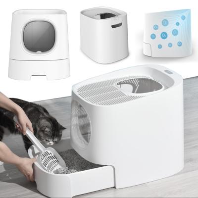 China Wholesale Viable Hidden Cat Litter Toilet Accessories Large Pet Automatic Quick Cleaning Self Cleaning Cat Litter Box for sale