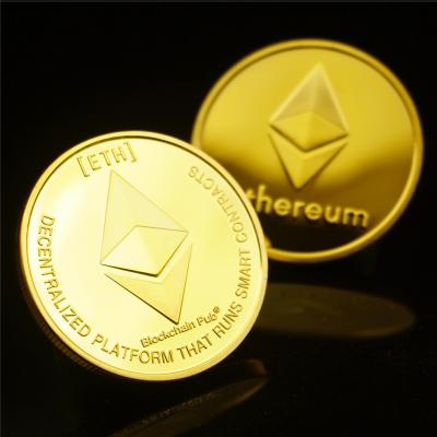 China Europe Personalized Custom Metal Souvenir Antique Monedas Collectible Commemorative Ether Coins Ethereum Cryptocurrency Crypto Coin for sale