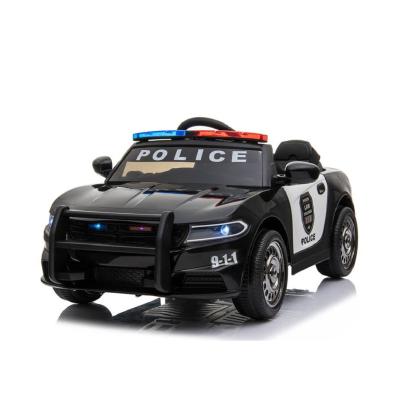 China Ride On Toy 12V Kids Electric Ride-on Police Car With Remote Control Black for sale