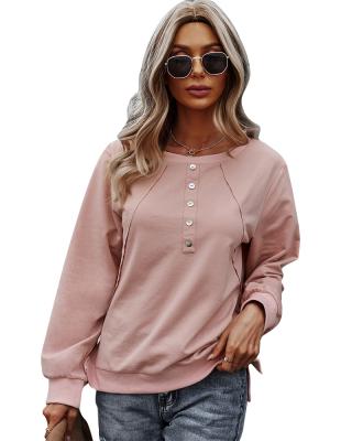 China Fashion QUICK DRY Trend Round Neck Women's Clothing Hoodie Oversized Sweatshirt Casual Pullovers Button Down Sweatshirt for sale