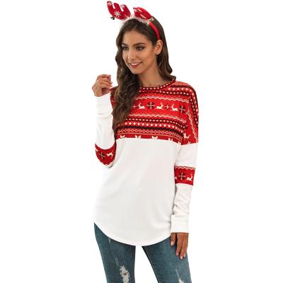 China Wholesale Anti-wrinkle Red Jacquard Ugly Christmas Plus Size Sweater Women Knitted Christmas Sweater for sale