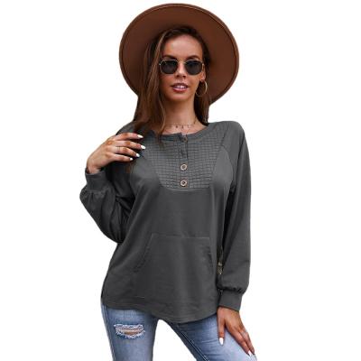 China 2021 Women's Fashion New Product Solid Color Top Vacation Design Casual Sweater Anti-Shrink for sale