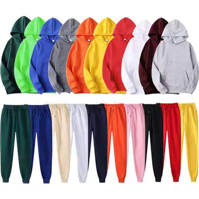 China Anti-Wrinkle 100% Cotton Hoodie Fitness Gym Wear Sport Suits Custom Crop Tops And Pants Tracksuits For Men Streetwear Hoodie for sale