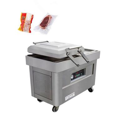 China Food Double Chamber Meat Rice Fish Food Sealers Vacuum Punch Packing Machine Price for sale