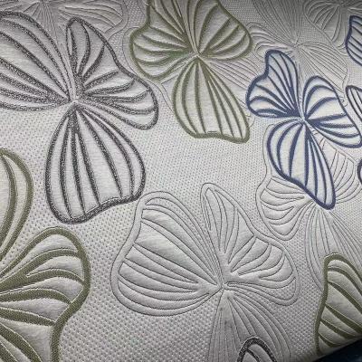 China Fire Retardant Hot Selling Heavy Floral Pattern 100% Polyester Fabric For Mattress for sale