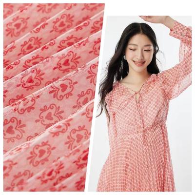 China Anti-Static Luxury soft lightweight 100%Polyester custom print 30D chiffon Fabric for lady dress for sale