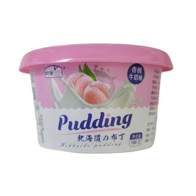 China Food Plastic Oval Shaped IML Cup Pudding Ice Cream Stuff Gelato Cup Mini Jelly Container for sale