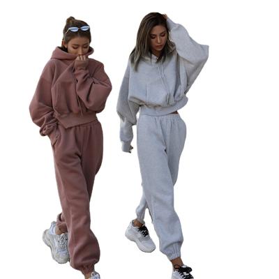 China Wholesale Casual Women's Anti-Pilling Two Piece Outfits Sweat Sets Hoodie Jogger Tracksuit Set for sale