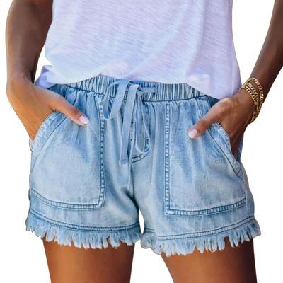 China Best New Viable Selling Fashion Mixcolor High Waisted Shorts Women Plus Size Pants Jeans for sale