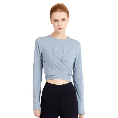 China Yoga Breathable Wear & Seamless Fitness Women Sports Long Sleeve Gym Quick Dry Shirts quantity for sale