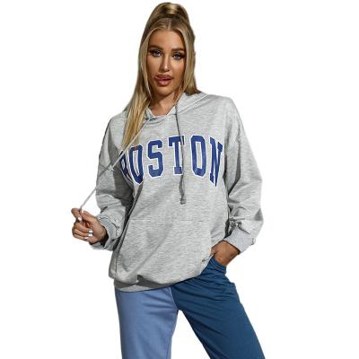 China Custom Hooded Anti-Wrinkle Letter Graphic Cropped Sweatshirt Long Sleeve Women Hoodies for sale