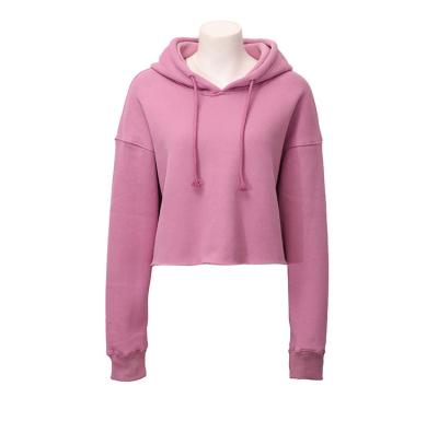 China Wholesale Custom Top Quality Cotton Breathable Crop Top Women Long Sleeve Crop Hoodie for sale