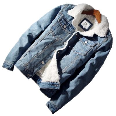 China Fashion winter men's QUICK DRY velor denim lambskin men 2021 for coat coats thick denim jacket plus size jackets for sale