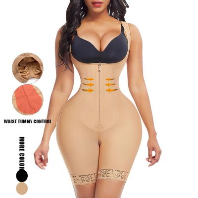 China Defeng Breathable Plus Size Underbust Bodysuit Zipper Fajas Colombianas Shapewear Slimming Corset Shapewear Shaper for sale