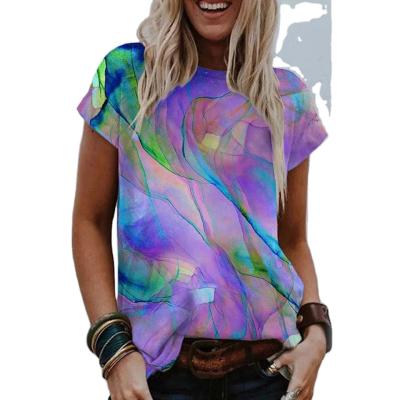 China Breathable T Shirts Vintage Casual Designer Tees T Shirt T Shirt Polyester Printed Sublimation Tees Tees Oversized T Shirt For Women for sale