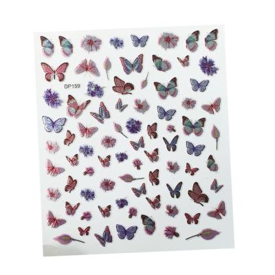 China Finger Nail Art Hot Selling DIY Sticker Nail Decal Butterfly Nail Art Decoration Flower Design Nail Salon Products for sale