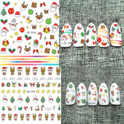 China A variety of styles for you to choose Christmas New Year Nail Stickers 3D Brands Self Adhesive Nail Decals for sale