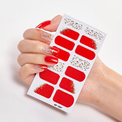 China Trendy Polish Film Nails Art Stickers Finger Nail Bronzing Full Cover Gel Nail Wraps Laser Nail Stickers for sale