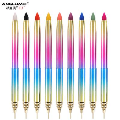 China Beauty Painting Tools Double-D Headed Drill Sticky Pen Tool Nail Point Point Drill Pencil Point Drill Pointer Retractable Nail Art Source Factory for sale