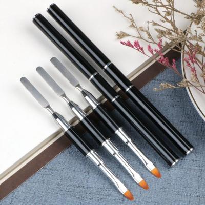 China Beauty Painting Tools New Source Factory Nail Pen Double Head Phototherapy Toning Pen Embossing Stick Crystal Steel Push Extension Pen Wholesale for sale