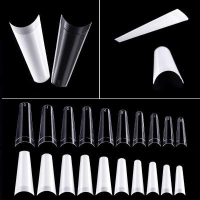 China Square Backing Nail Tips Non C Curve 500 Pcs Box Square Coffin Extra Long Straight ABS Nails Custom Logo Half Full Cover Nail Tips for sale