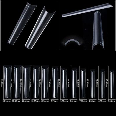 China Square Bracket 3xl Nail Tips No C Curve 504pcs Bag Square Extra Long Straight ABS Soft Gel Nails Custom Xxxl No C Cover Coffin Extension Tips for sale