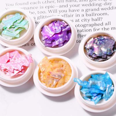 China Popular Nail Art Colorful Mixed Irregular Crushed Pieces Shells For Nail Decoration Natural Sea Shell Nail Art for sale