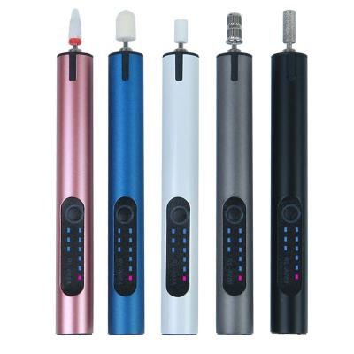 China Quiet Vibration/No/Don't Get Hot Nail Drill Bit Small Portable Rechargeable Remover Home Manicure Tool Kit Electric Nail Drill With LED Lamp for sale