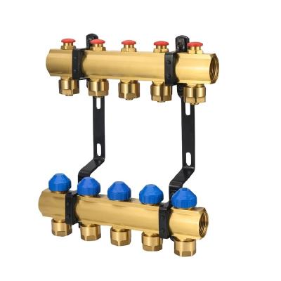 China Modern Underfloor Heating System Brass Hydronic Stainless Steel Water Floor Heating Manifold Manifold Control Package for sale