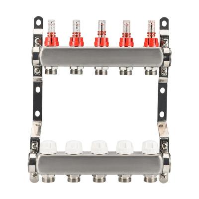 China Modern Radiant Floor Heating System Hydronic Stainless Steel Heat Flow Meter Hot Water Manifold for sale