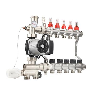 China Modern UFH Floor Heating Manifold Heating Manifold With Mixing Valve And Pump for sale