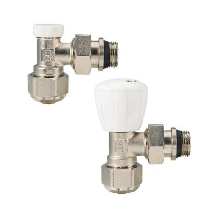 China Modern Angled Rail Towel Lockshield Trv Floor Thermostatic Radiator Valves For Heating System for sale