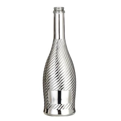 China Hot Sale Design Beverage Spirit Bottles Gold Silver Color Electropating Sparkling Champagne Bottle for sale