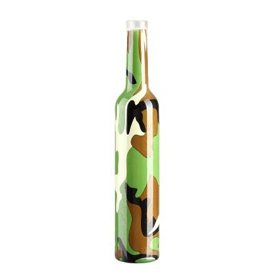 China Amazon Hot Sale 2021 Beverage Round Antique Green Camouflage Beer Champagne Wine Bottle for sale