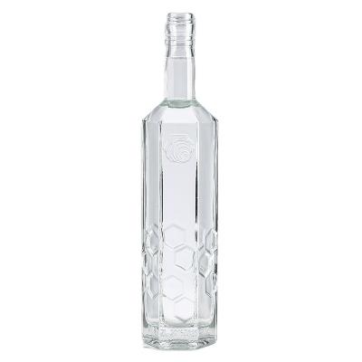 China Wholesale Beverage Wine Bottles Serum Liquor Pump Frosted Jarp Pentagon Glass Wine Bottles for sale